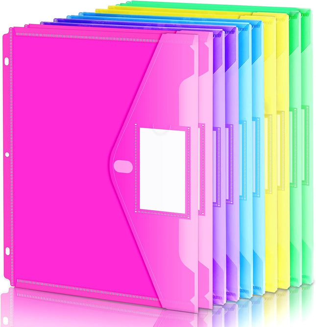 10-Pack Heavyweight Binder Pockets – Letter Size, Side Loading, Assorted