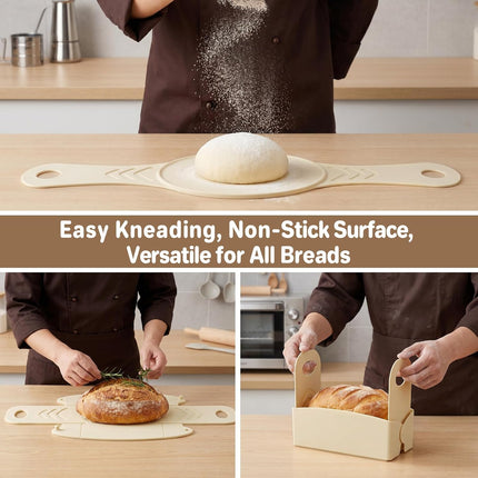 2-Piece Silicone Bread Sling Set, Oval & Round Dutch Oven Baking Mats