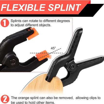 12-Pack 3.5” Plastic Spring Clamps – Heavy Duty Clips for Crafts & Wood