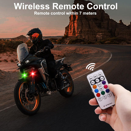 4PCS Wireless LED Strobe Lights with Remote – 8 Colors, Waterproof, USB Charging