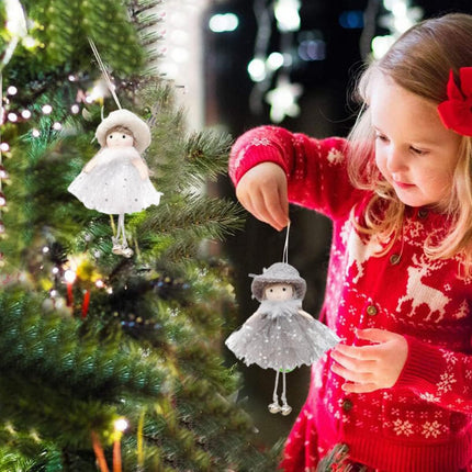 3-Piece Angel Doll Ornament Set – Plush Hanging Christmas Angel Decorations