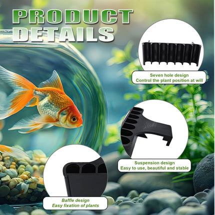 2PC Aquarium Plant Holder Cups with 7 Holes, Hanging Fish Tank Pothos Root Planters