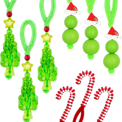30PCS Christmas Beaded Ornament Kit – Tree, Candy Cane & Green Ornaments for Adults