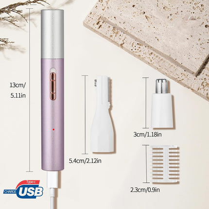 2026 Rechargeable Nose & Ear Hair Trimmer, IPX7 Waterproof Facial & Brow Groomer