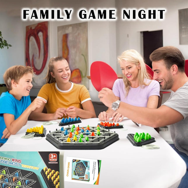 Chain Triangle Chess Game – Rubber Band Geoboard, Strategy Board Game