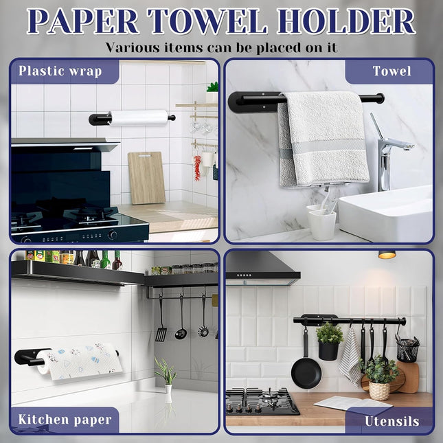 Stainless Steel Paper Towel Holder Wall Mount Under Cabinet for Kitchen