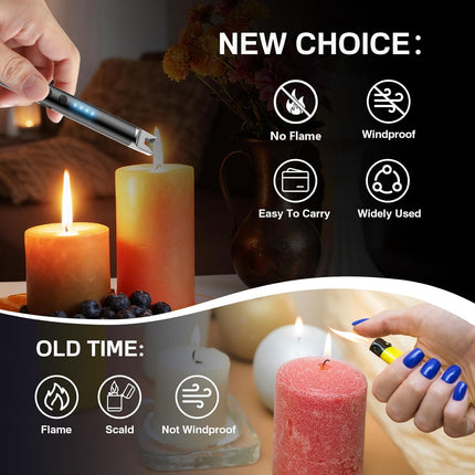 2-Pack USB Rechargeable Electric Candle Lighters, Windproof Plasma Arc for Grill