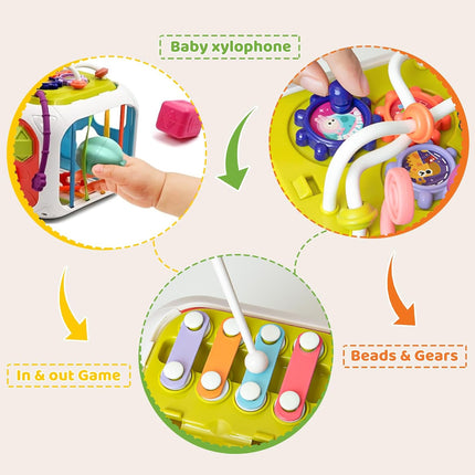 7 in 1 Baby Sensory Activity Cube Montessori Toy Shape Sorter Learning Gift