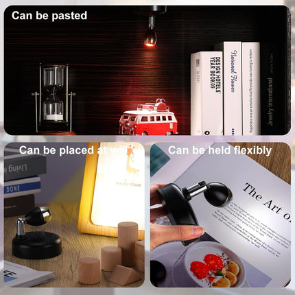 6 Pack Battery LED Wireless Spotlights, RGB 13 Colors, Dimmable Rotatable Lights, Remote