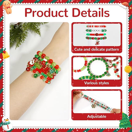 40 Pcs Boho Stretch Bracelets for Women – Stackable Elastic Friendship Set