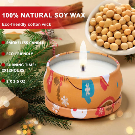 2 Pack Aromatherapy Soy Candles – Lavender & Cherry Blossom, 2.5oz Travel Set