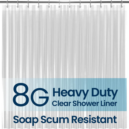 Waterproof PEVA Shower Curtain 72x72 – Clear, Non-Toxic, Rust-Proof Grommets