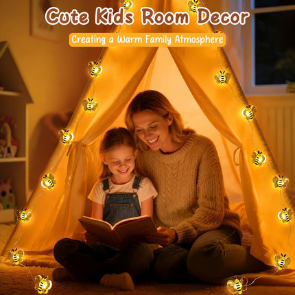 Bee Fairy Lights 10ft 30 LED – Cozy Room Decor for Teens, Girls, Boys & Dorms