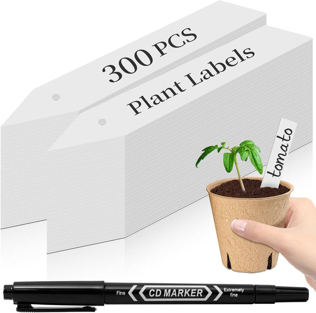 300Pcs 4" Plant Labels with Marker Pen – Waterproof Tags for Garden & Seedlings