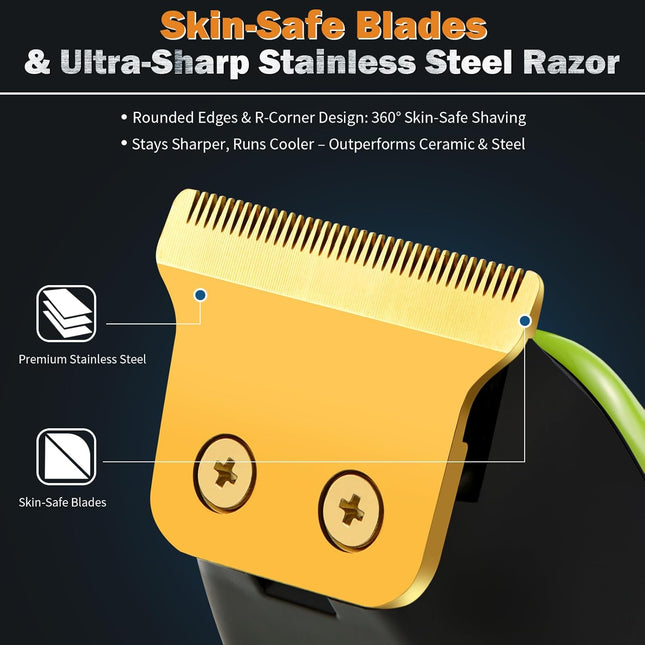 Beard Trimmer for Men – Rechargeable, Cordless, LED Display, 180min Runtime, 6 Combs