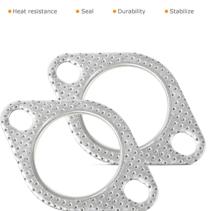 2PCS Exhaust Flange Gasket Kit with Bolts & Nuts, 2in Muffler Catalytic Converter Gasket
