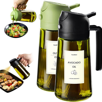 Original 16oz 470ml Olive Oil Dispenser Bottle Sprayer Black Green Kitchen Tool