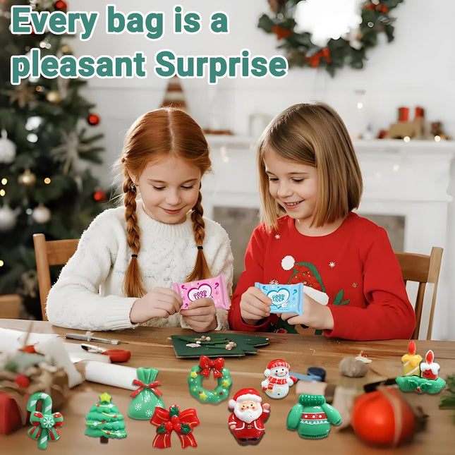 50 PCS Mini Christmas Resin Figurines Blind Bags Mystery Figures for Crafts