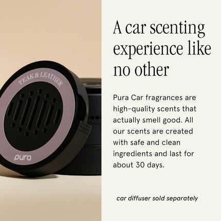 Teak & Leather Car Scent Refill – Long-Lasting Fragrance for Pura Diffuser, 30 Days
