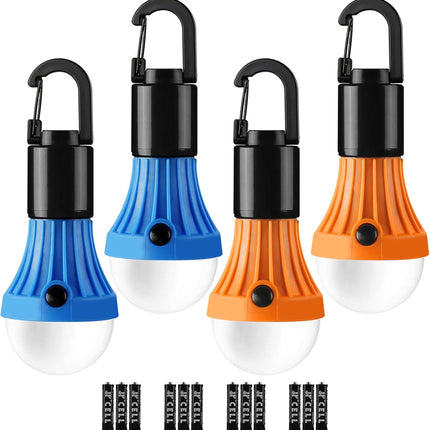 LED Camping Lantern 4 Pack, Battery Powered Hanging Tent Lights, 3 Modes