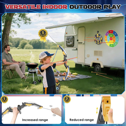 Light Up Archery Set for Kids – Bow, 10 Arrows & 2 Targets, Indoor/Outdoor
