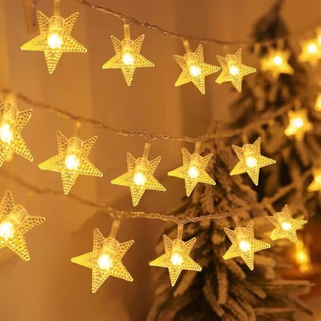 20 LED Star Lights Battery Powered | 10ft Warm White Fairy String