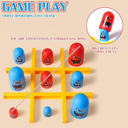 Tic Tac Toe Strategy Board Game for Kids Family 2 Player Tabletop Game