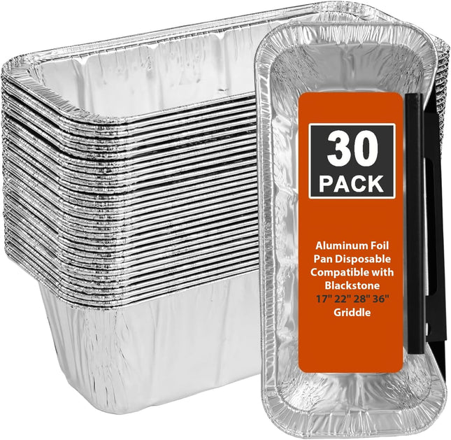 30-Pack Grease Cup Liners – Compatible with Blackstone Griddles, Aluminum Foil