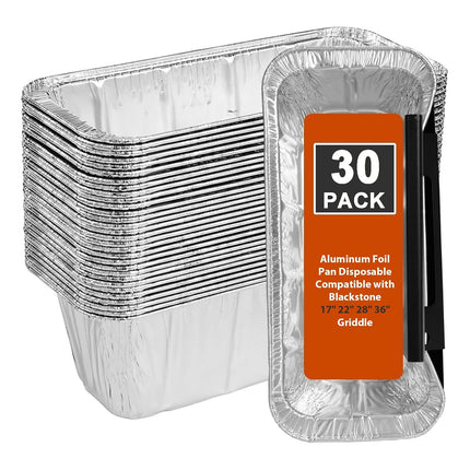 30-Pack Grease Cup Liners for Blackstone Griddle 5017, Disposable Foil Drip Pans