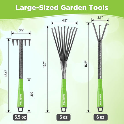 6-Piece Garden Tool Set – Heavy Duty Hand Tools with Soft Rubber Handles