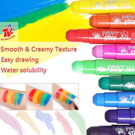12 Washable Paint Sticks – Non-Toxic Tempera Colors for Kids & Students