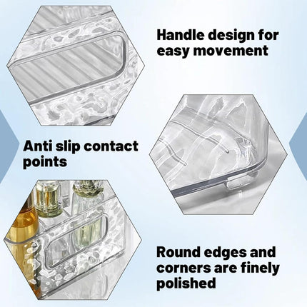 2 PCS Clear Acrylic Storage Containers – Space-Saving Grey Organizers