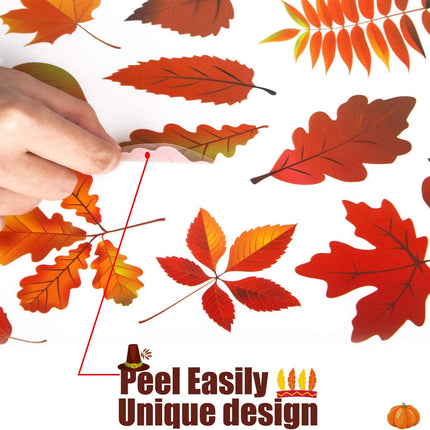 158pcs Turkey Fall Window Clings, Thanksgiving Decorations for Home & Office