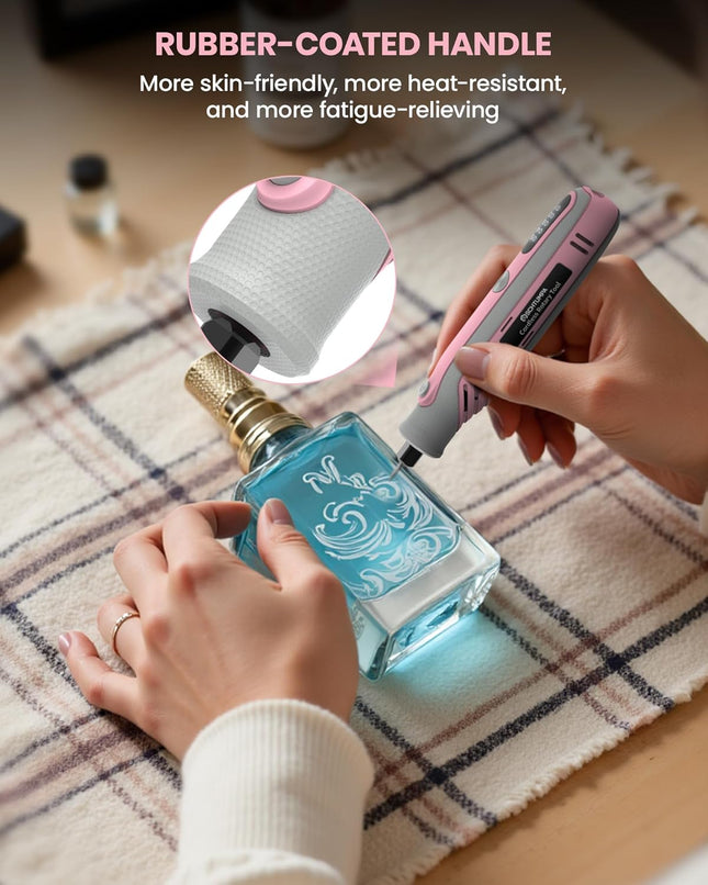 4V Pink Cordless Rotary Tool – Lightweight with LED Display, Speed Memory for DIY Crafting