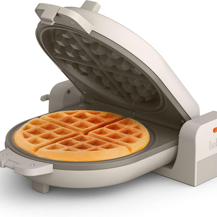 Flip-n-Store Waffle Maker – Fits-Anywhere™, 7” Wide Plates, 1000W, Oatmilk