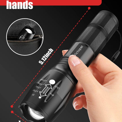 LED Flashlight 2-Pack – High Lumen Waterproof Torch for Camping & Hunting