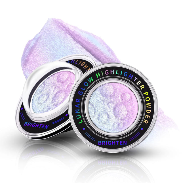 Chameleon Face Highlighter Palette, Multichrome Glitter Shimmer, Holographic Glow, Creamy Eyeshadow