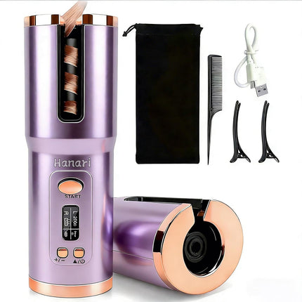 Cordless Automatic Curling Iron 6500mAh Battery Ceramic Hair Curler