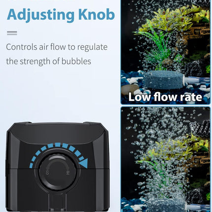 Fish Tank Aerator Air Pump – Dual Outlet, Includes Accessories, 5–200 Gal