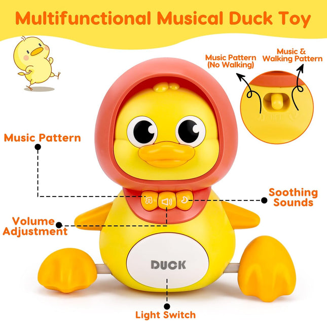 Musical Duck Toy Set – Baby Toys for 6–12 Months, Tummy Time Fun