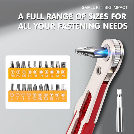 22 Piece Ratchet Screwdriver Tool Set Magnetic Bits for DIY Home Car Repair
