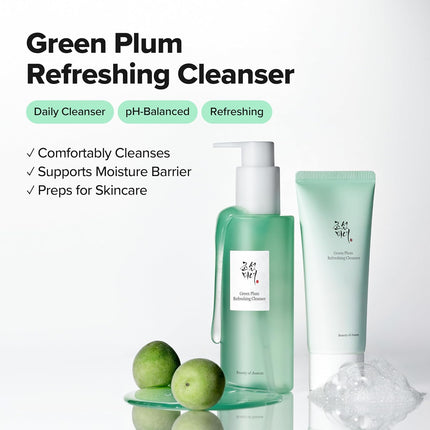 Green Plum Refreshing Cleansing Gel 100ml, Deep Pore Facial Cleanser, Korean Skincare