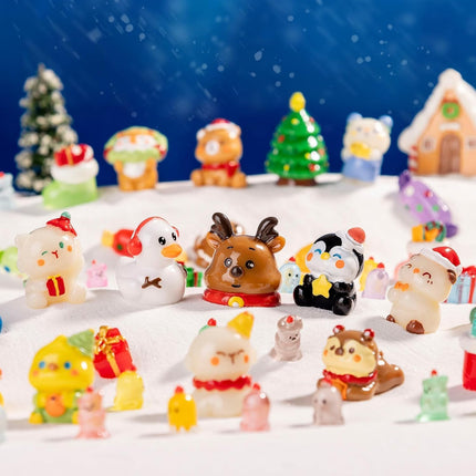 54PCS Mini Christmas Figurines – Resin Ornaments for Table & Window Decor