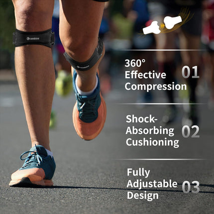 2 Pack Patella Knee Strap, Adjustable Tendon Support Brace for Sports Pain