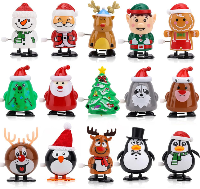 15PCS Christmas Wind-Up Toys for Kids – Santa, Tree & Holiday Fun Stocking Stuffers