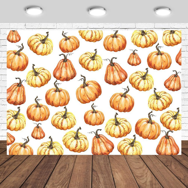 Fall Pumpkin Backdrop 7x5ft – Baby Shower, Birthday, Photo Studio Props