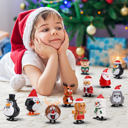 15PCS Christmas Wind-Up Toys for Kids – Santa, Tree & Holiday Fun Stocking Stuffers