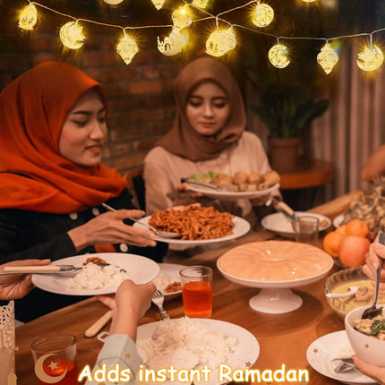 Ramadan Eid String Lights – 9.8ft, 20 LEDs with Moon, Star & Lantern Design