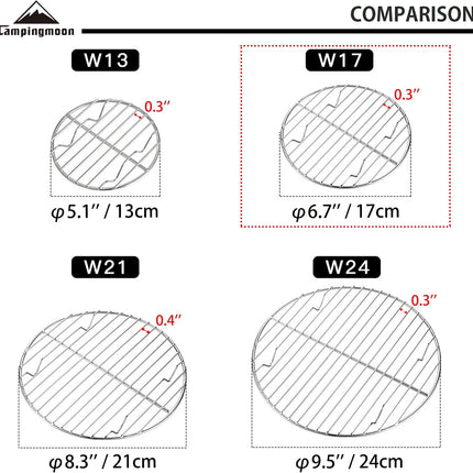 6.7" Round Stainless Steel Baking Rack, Roasting, Steaming & Cooling Grid for Dutch Oven
