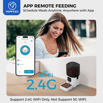 Smart Automatic Cat Feeder, WiFi, App Control, Alexa Compatible, 1-10 Meals/Day